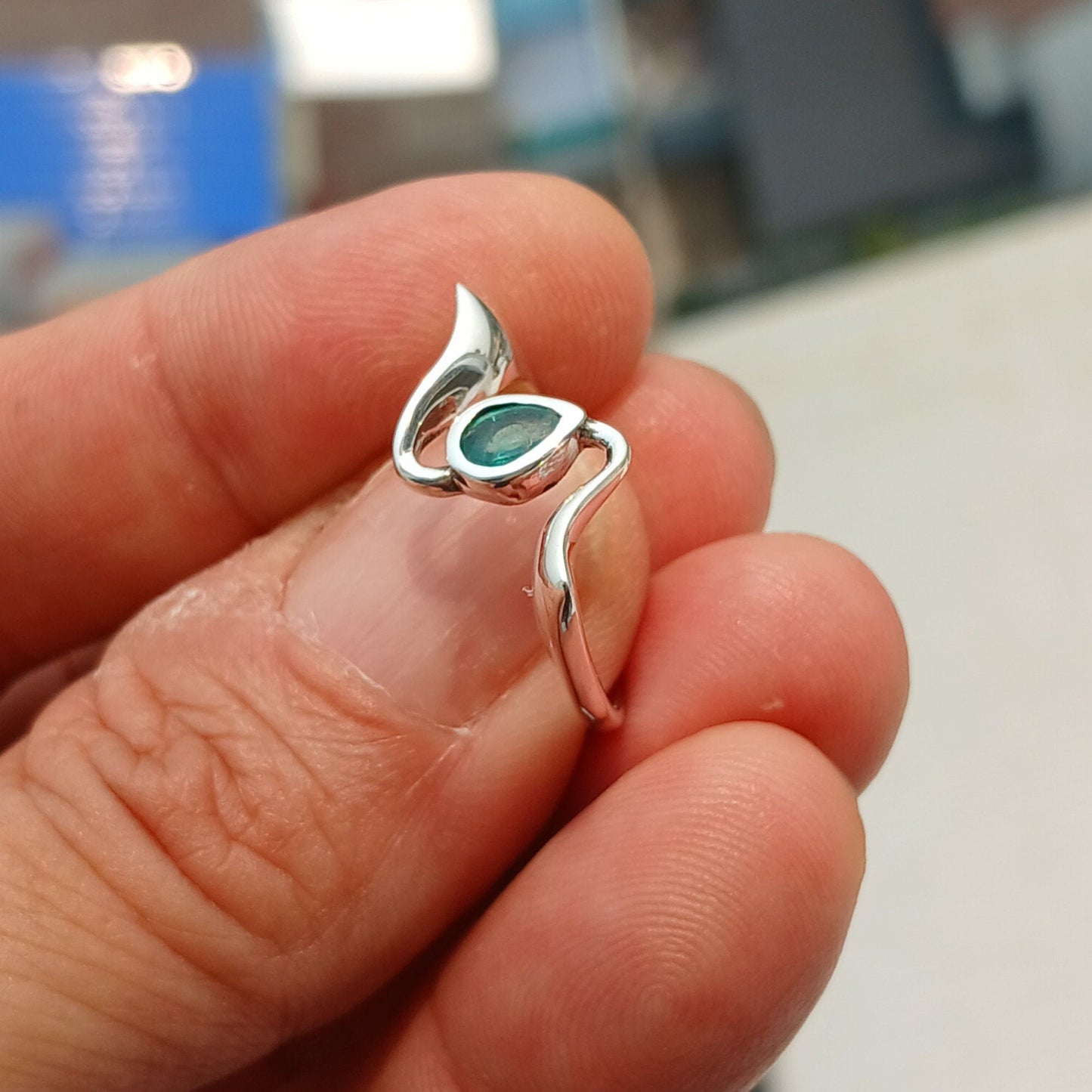 Emerald Sterling Silver Ring