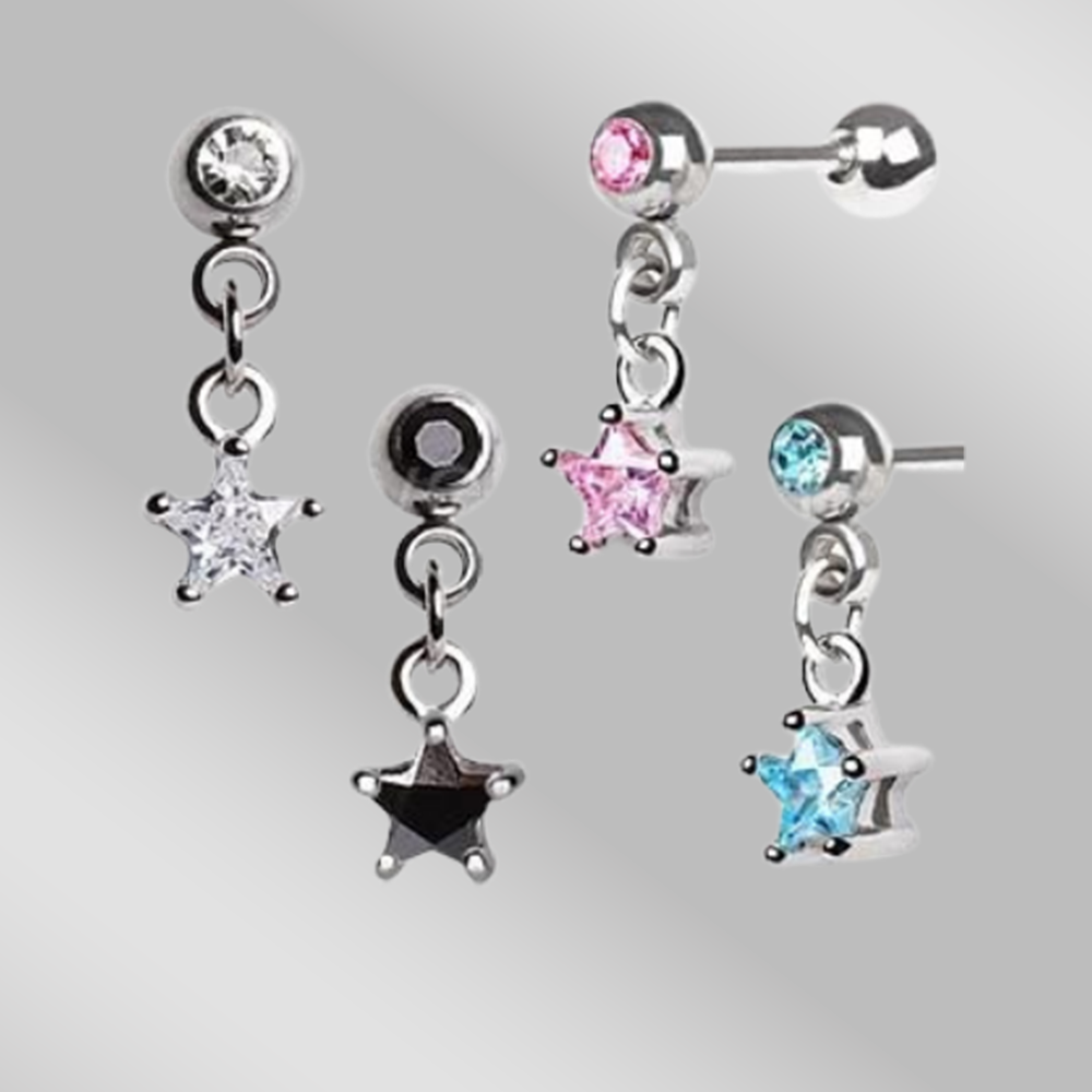 316L Surgical Steel Star Dangle Cartilage Earring