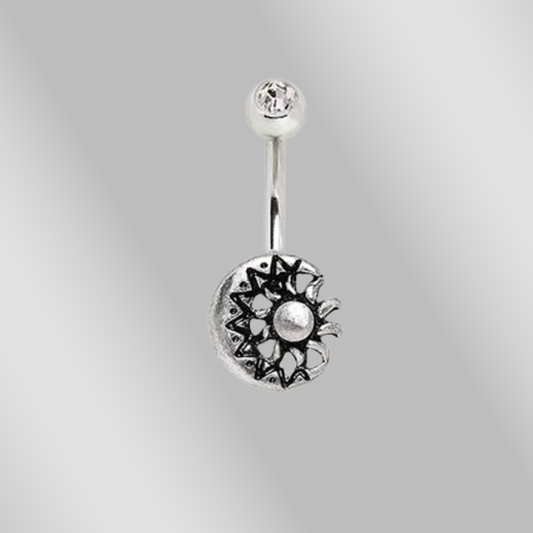 316L Stainless Steel Sun and Moon Navel Ring