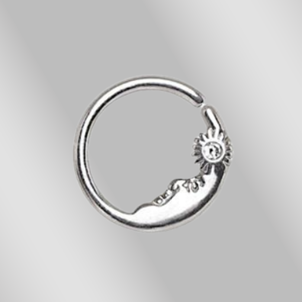 316L Stainless Steel Sun & Moon Seamless Rings / Cartilage Earrings