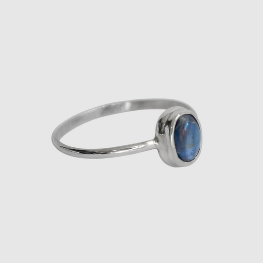 Kyanite Dainty Bezel Sterling Silver Ring