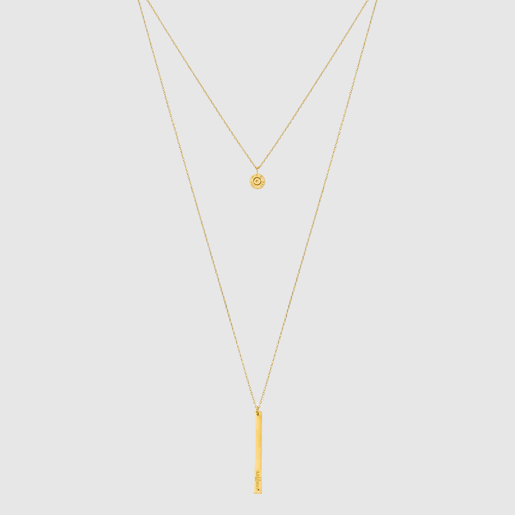 Layered Bar Bullet Necklace