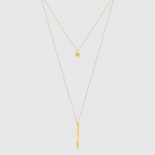 Layered Bar Bullet Necklace