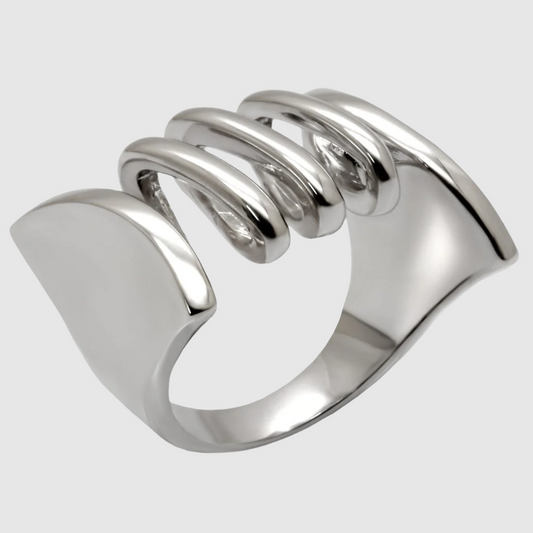 LO1521 - Rhodium Brass Ring with No Stone