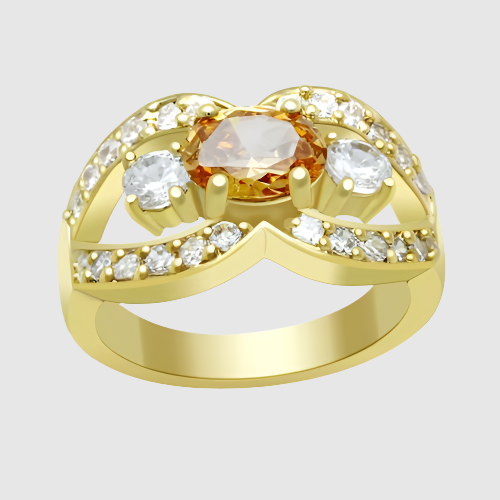 LO2099 - Gold Brass Champagne Ring