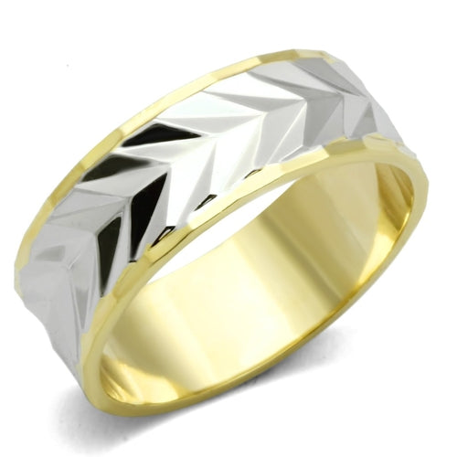 Gold+Rhodium Brass Ring with No Stone