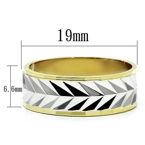 Gold+Rhodium Brass Ring with No Stone