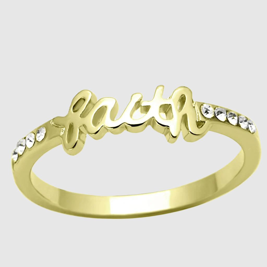 LO3967 - Top Grade Flash Gold Brass Ring