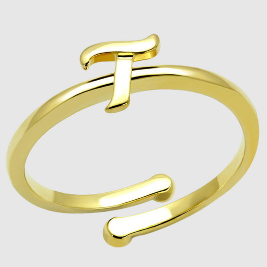 LO4018 - Flash Gold Brass Ring with No Stone