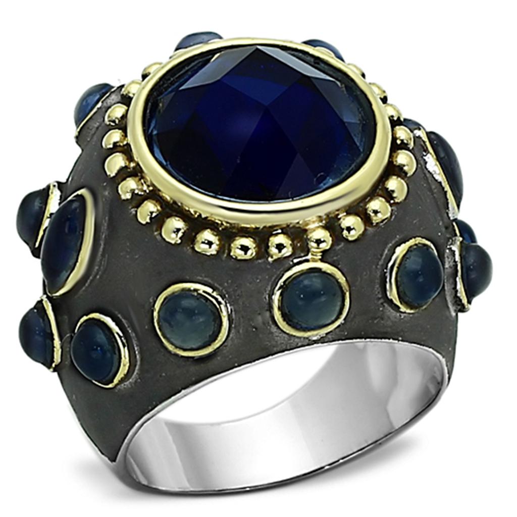 LOA880 Reverse Two-Tone Brass Ring