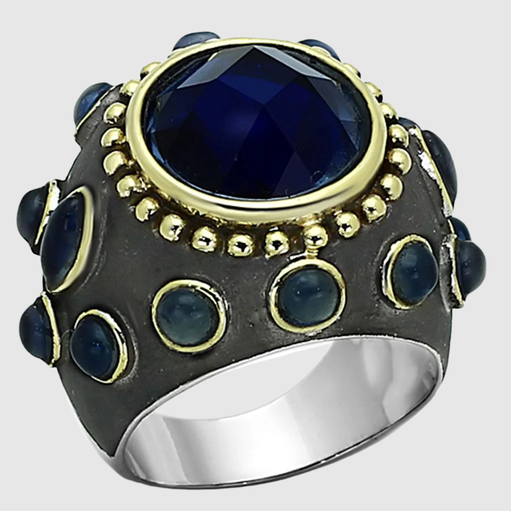 LOA880 Reverse Two-Tone Brass Ring