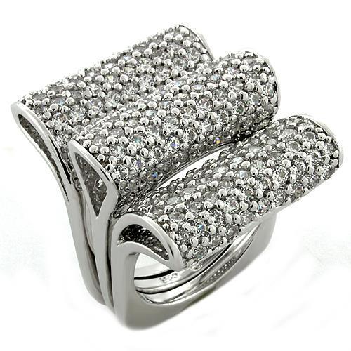 LOAS1047 - Rhodium 925 Sterling Silver Ring