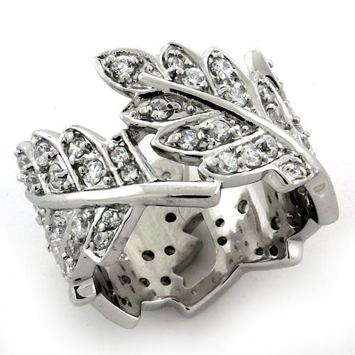 Silver Ring with AAA Grade CZ  LOAS1098 - Rhodium 925 Sterling