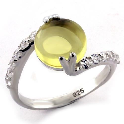 LOAS1123 - High-Polished Ring with Synthetic Cat