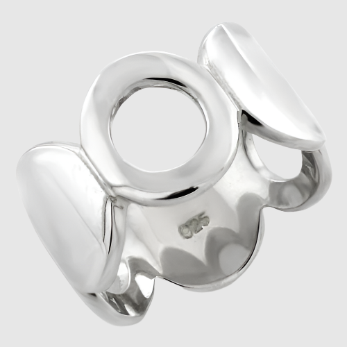 LOAS1146 - High-Polished 925 Sterling Silver Ring with No Stone