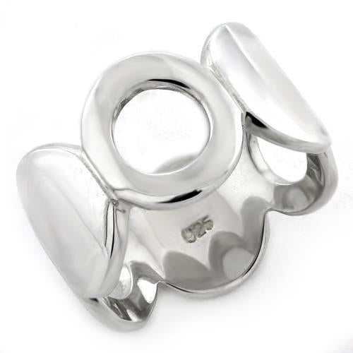 LOAS1146 - High-Polished 925 Sterling Silver Ring with No Stone