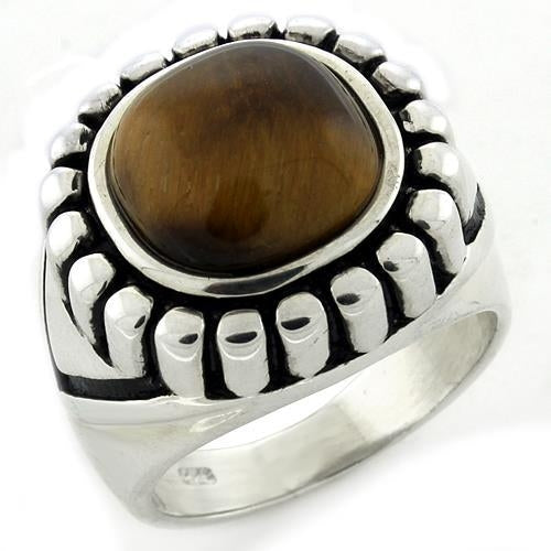 LOAS1155 - High-Polished Synthetic Tiger Ring