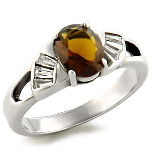 LOAS827 - High-Polished Semi-Precious Silver Ring