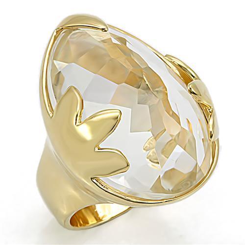 LOS206 - Gold Genuine Stone in Clear Ring