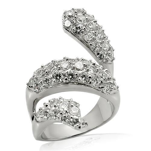 LOS219 - Rhodium 925 Sterling Silver Ring with AAA Grade CZ