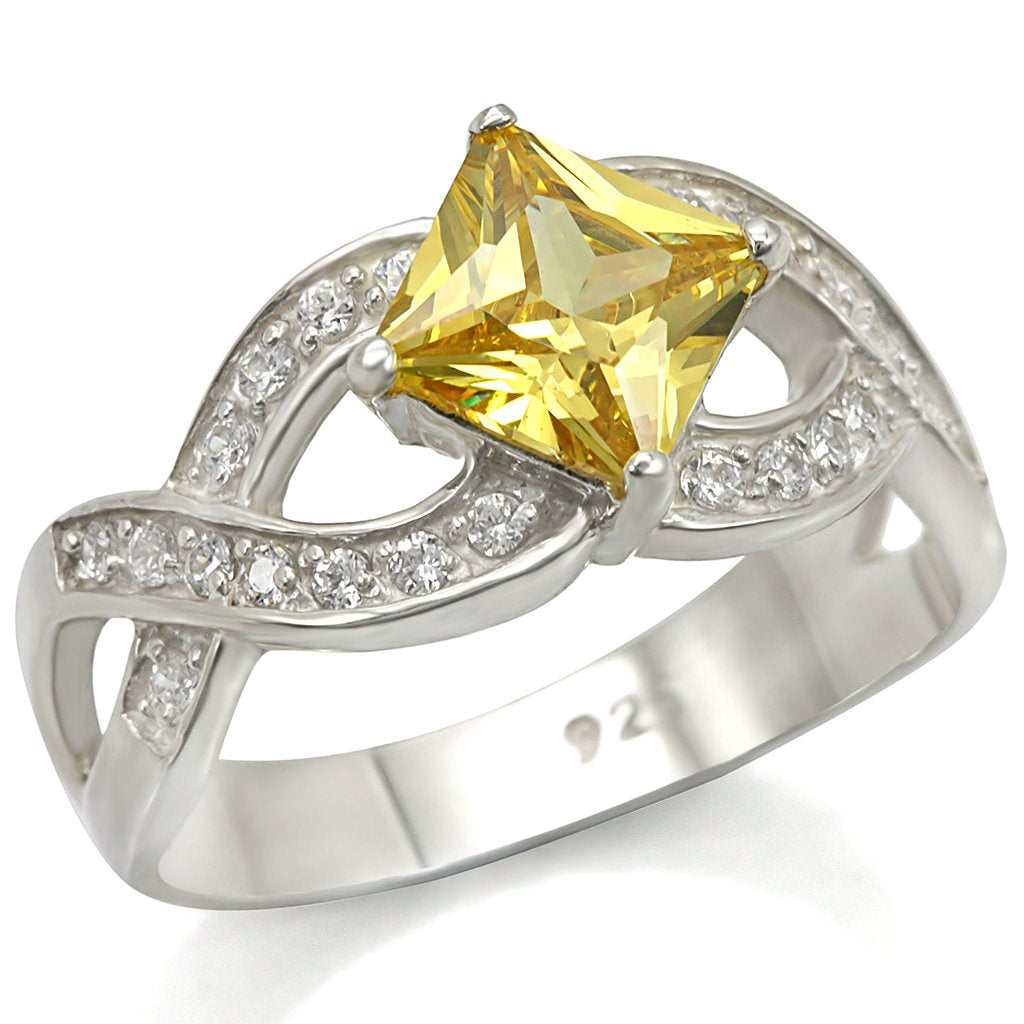 LOS475 - CZ in Topaz Sterling Silver Ring