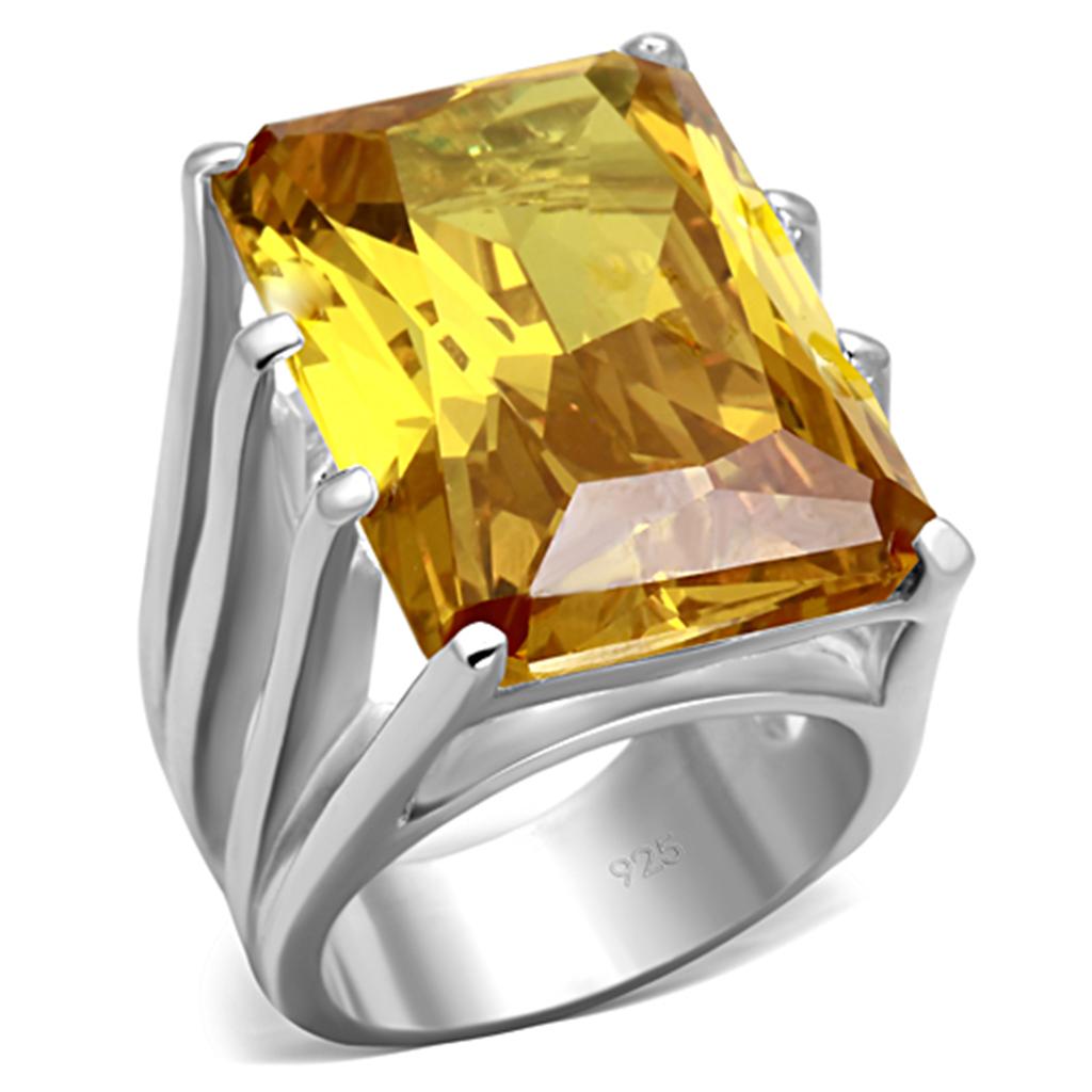 LOS665 - AAA Grade CZ in Topaz 925 Sterling Silver Ring