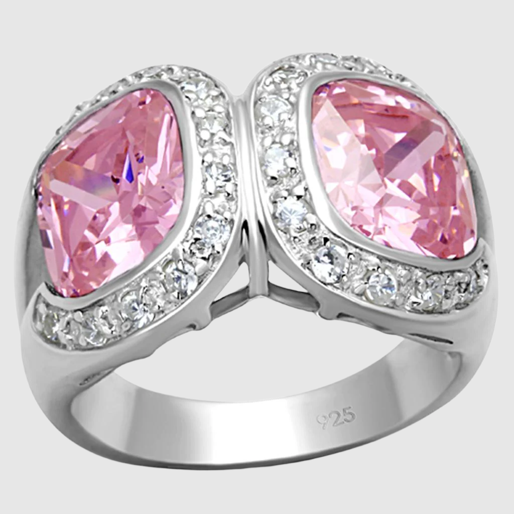 LOS697 - Grade CZ in Rose Silver Ring