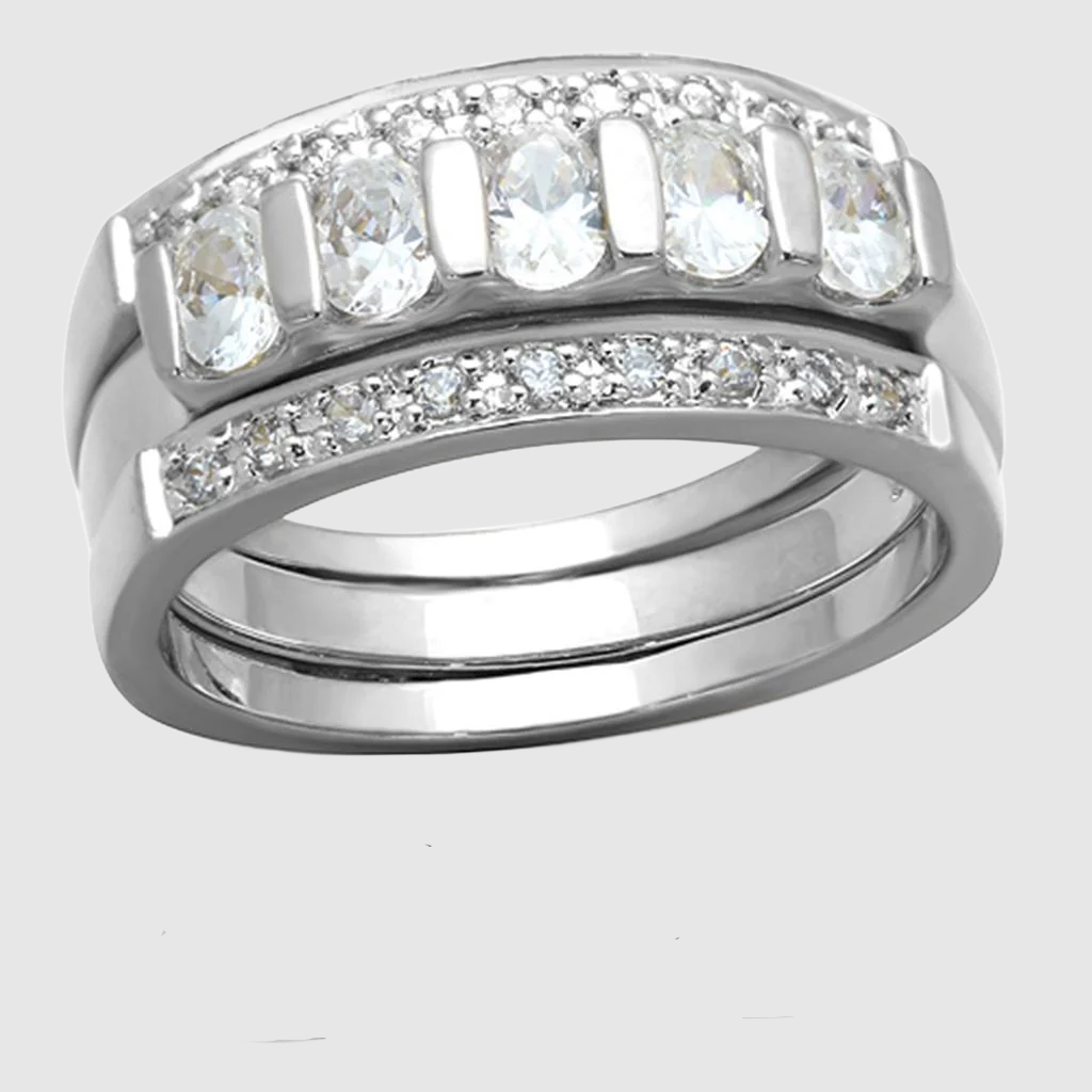 LOS748 - Silver 925 Sterling Silver Ring with AAA Grade CZ in Multi