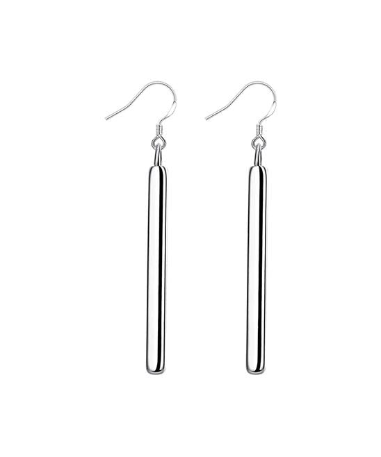 Silver Bar Drop Earrings for Women by Hollywood Sensation