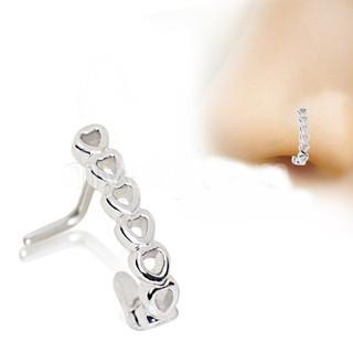 316L Stainless Steel Heart L Bend Half Nose Hoop