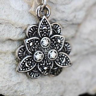 316L Stainless Steel Jeweled Vintage Lotus Dangle Navel Ring