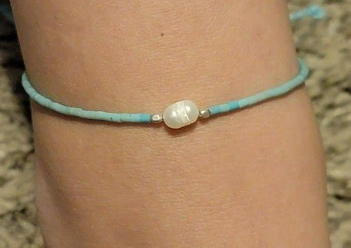 Matira Freshwater Pearl Beaded Anklet