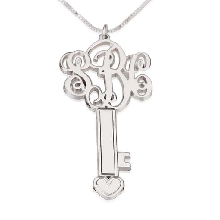 Monogram Necklace 3 Initial Key