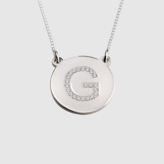 Cubic Zirconia Initial Pendant Necklace