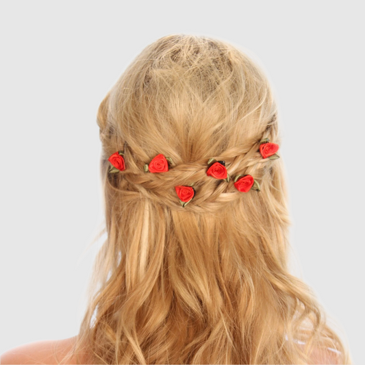 Rose Bud Hair Grips