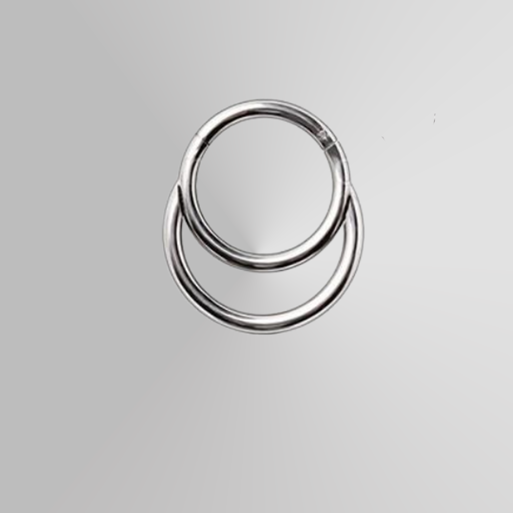 316L Stainless Steel Double Ring Seamless Clicker Ring / Septum