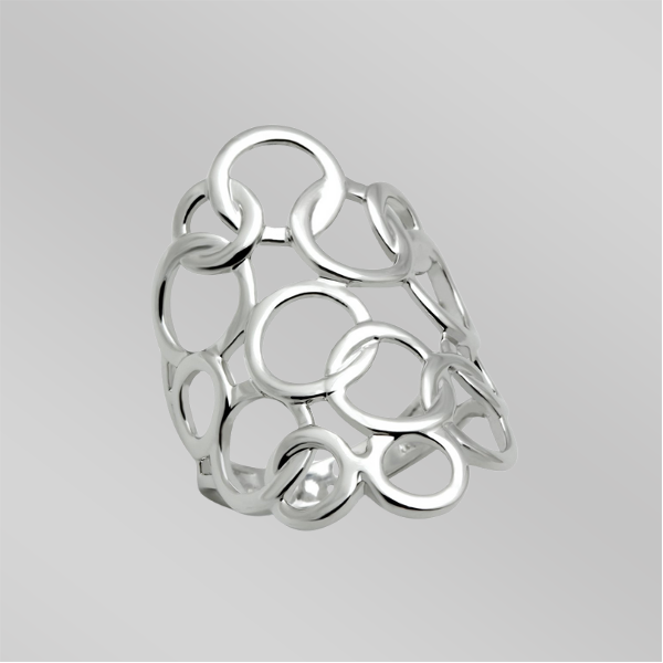 3W170 - Rhodium Brass Ring with No Stone