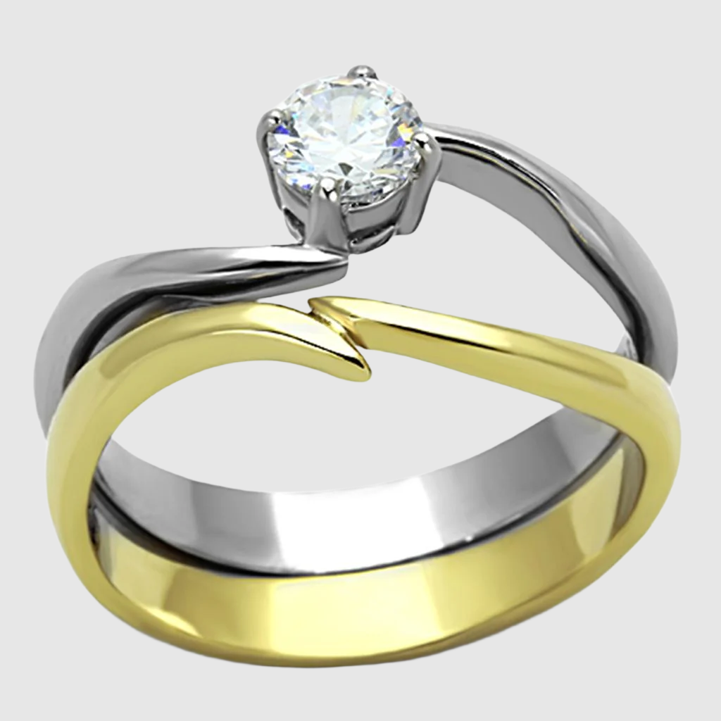 TK1092 - Two-Tone IP Gold Ring