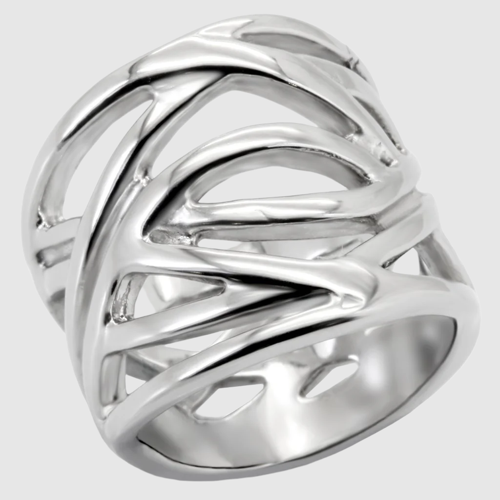 TK144 - High polished (no plating) Stainless Steel Ring with No Stone