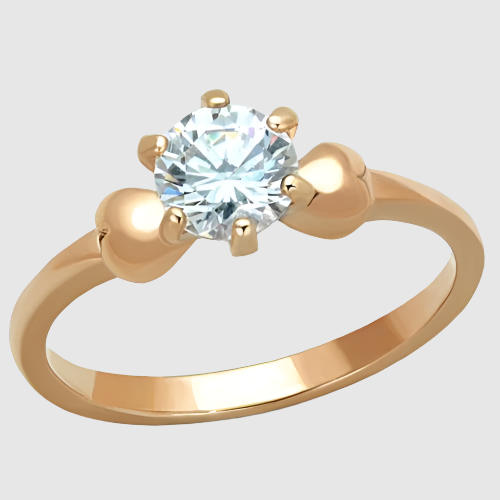 TK1596 - IP Rose Gold Steel Ring with AAA Grade