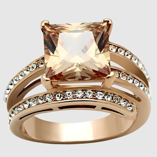 TK1665 - IP Rose Gold Stainless Steel Ring