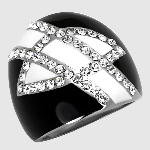 TK2211 - High polished (no plating) Stainless Steel Ring with Top