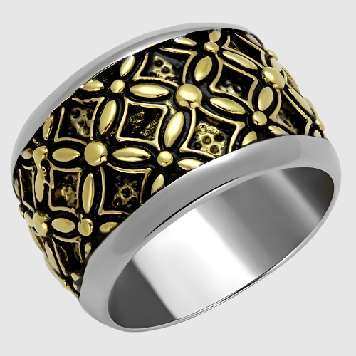 TK2237 - Two-Tone IP Gold (Ion Plating) Stainless Steel Ring