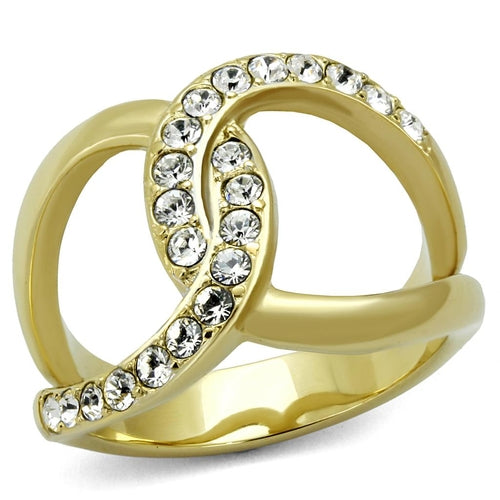 TK2253 - Two-Tone IP Gold Ring with Top