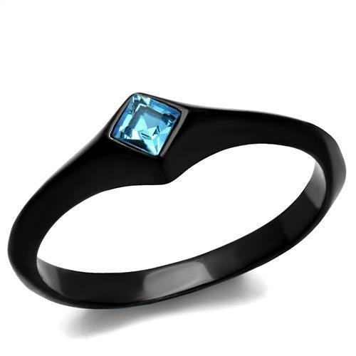 TK2284 - IP BlackStainless Steel Ring with Top Grade