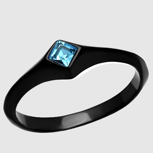 TK2284 - IP BlackStainless Steel Ring with Top Grade