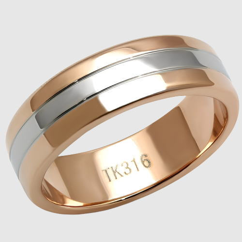 TK2569 - Two-Tone IP Rose Gold Ring with No Stone