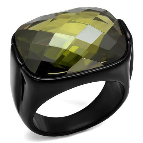 TK2639 - IP Black Ring with AAA Grade CZ