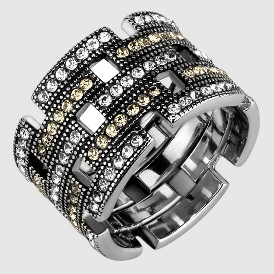 TK2987 - High polished (no plating) Stainless Steel Ring with Top