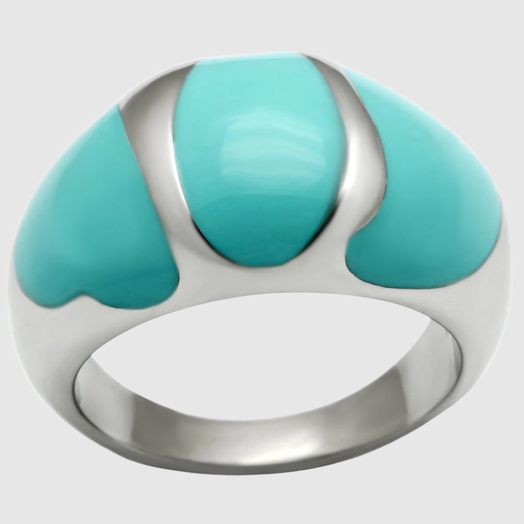 TK509 Stainless Steel Ring with Epoxy in